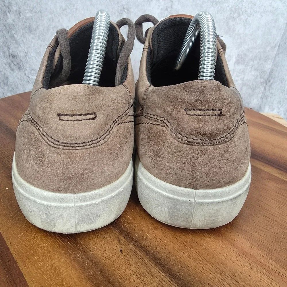 Ecco Soft 7 Sneakers Mens 8‎ / 8.5 Eu 42 Brown Leather Low Top Comfort Shoes *